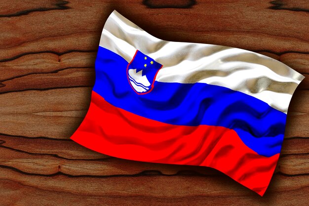 Flaga narodowa Słowenii Tło z flagą Słowenii