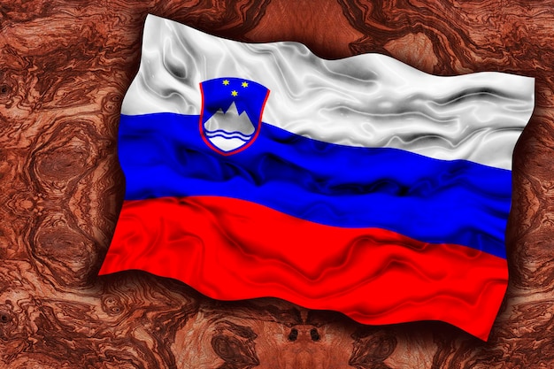 Flaga narodowa Słowenii Tło z flagą Słowenii