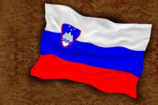 Flaga narodowa Słowenii Tło z flagą Słowenii