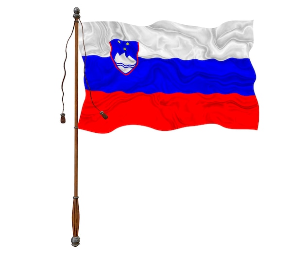 Flaga narodowa Słowenii Tło z flagą Słowenii
