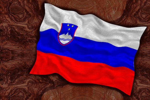 Flaga narodowa Słowenii Tło z flagą Słowenii