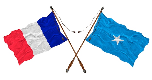 Flaga narodowa Somalii i Francji Tło dla projektantów