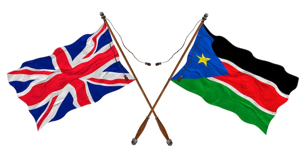 Zdjęcie flaga narodowa sudanu południowego tło z flagą sudanu południowego