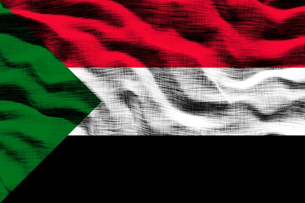 Flaga narodowa Sudanu Tło z flagą Sudanu