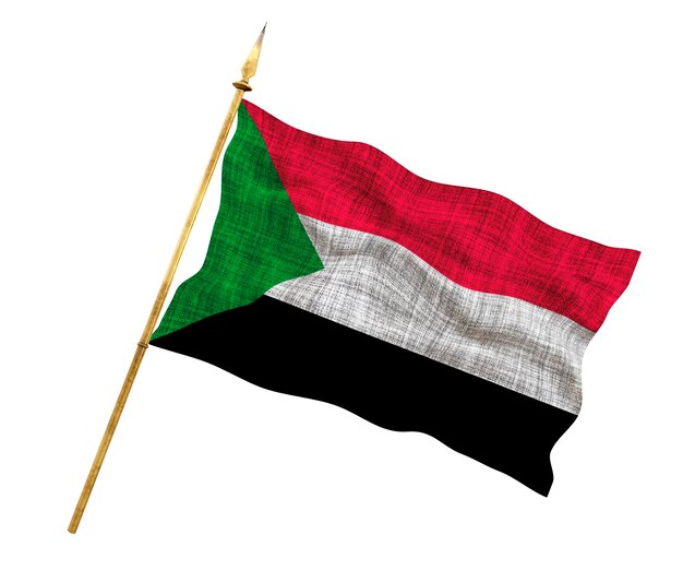 Zdjęcie flaga narodowa sudanu tło z flagą sudanu