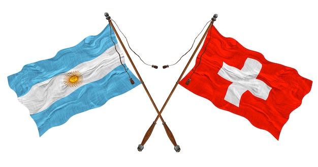 Flaga narodowa Szwajcarii i Argentyny Tło dla projektantów