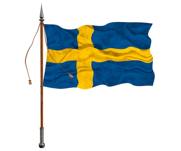 Flaga narodowa Szwecji Tło z flagą Szwecji