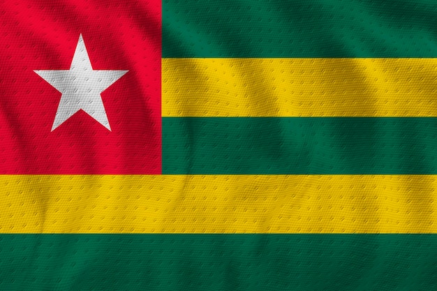 Flaga narodowa Togo Tło z flagą Togo