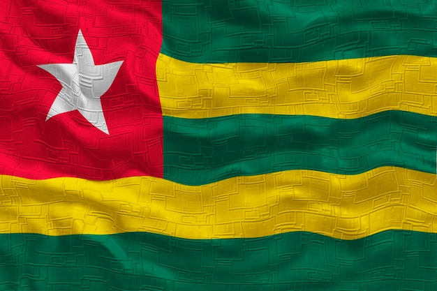 Flaga narodowa Togo Tło z flagą Togo