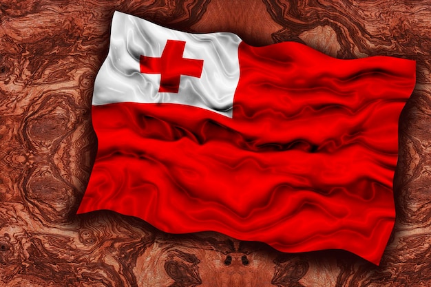 Zdjęcie flaga narodowa tonga tło z flagą tonga