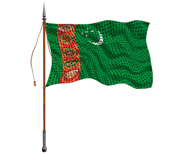 Flaga narodowa Turkmenistanu Tło z flagą Turkmenistanu