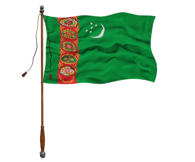 Flaga narodowa Turkmenistanu Tło z flagą Turkmenistanu
