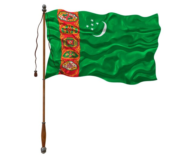 Flaga narodowa Turkmenistanu Tło z flagą Turkmenistanu