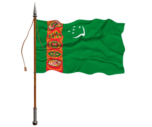 Flaga narodowa Turkmenistanu Tło z flagą Turkmenistanu