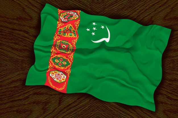 Flaga narodowa Turkmenistanu Tło z flagą Turkmenistanu