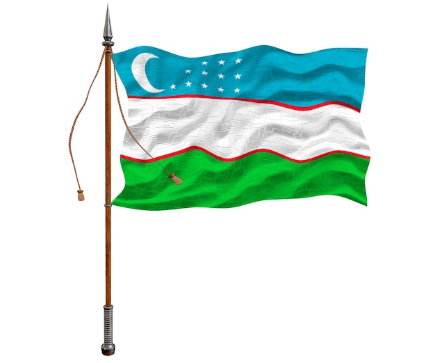 Flaga Narodowa Uzbekistanu Tło Z Flagą Uzbekistanu