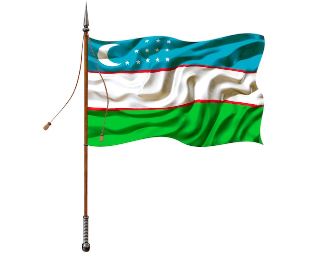 Flaga narodowa Uzbekistanu Tło z flagą Uzbekistanu