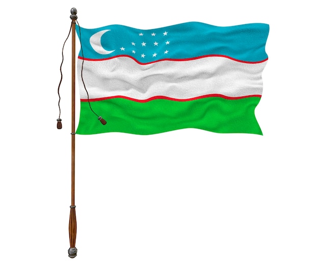 Flaga narodowa Uzbekistanu Tło z flagą Uzbekistanu