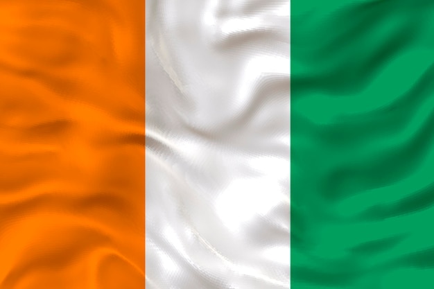 Flaga narodowa Wybrzeża Kości Słoniowej Tło z flagą Wybrzeża Kości Słoniowej
