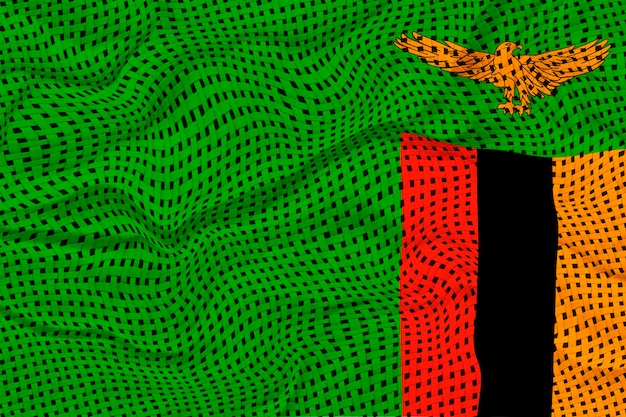 Zdjęcie flaga narodowa zambii tło z flagą zambii