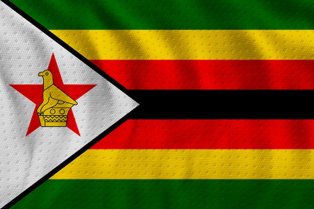 Flaga narodowa Zimbabwe Tło z flagą Zimbabwe