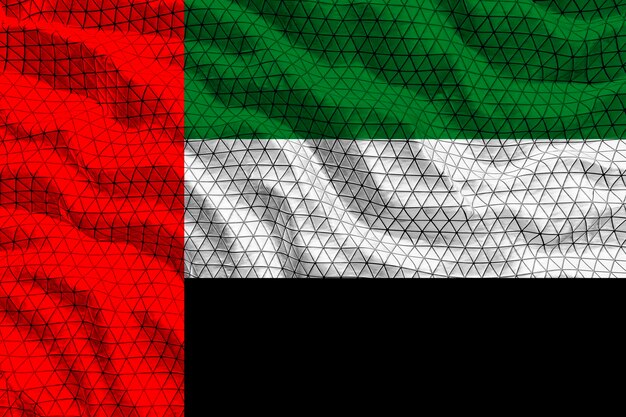 Flaga narodowa Zjednoczonych Emiratów Arabskich Tło z flagą Zjednoczonych Emiratów Arabskich