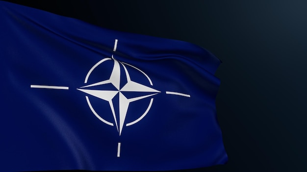 Flaga NATO znak organizacji traktatu północnoatlantyckiego