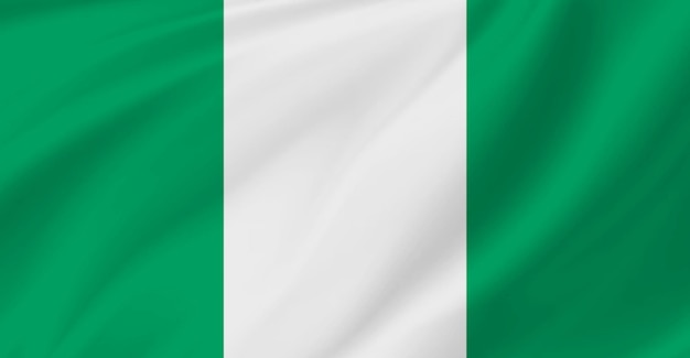 Flaga Nigerii latająca w powietrzu