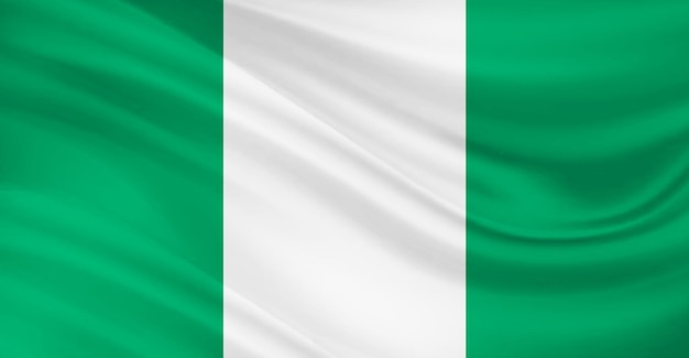Flaga Nigerii latająca w powietrzu