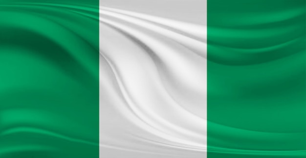 Flaga Nigerii latająca w powietrzu