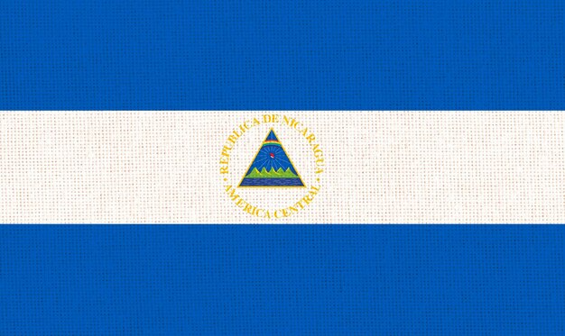 Flaga Nikaragui Flaga Nikagarui na powierzchni tkaniny Kraj Karaibów