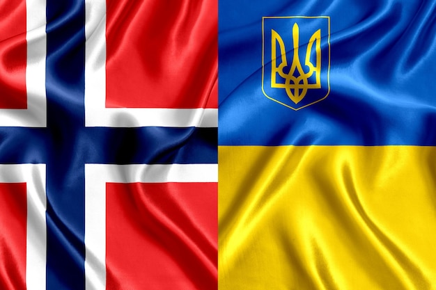 Flaga Norwegii i Ukrainy