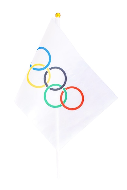 Zdjęcie flaga olimpijska na białym tle na pustym tle