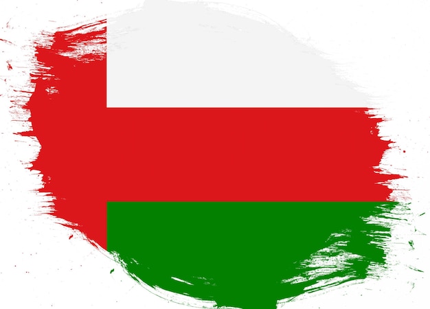 Flaga Omanu na tle trudnej sytuacji grunge pędzla
