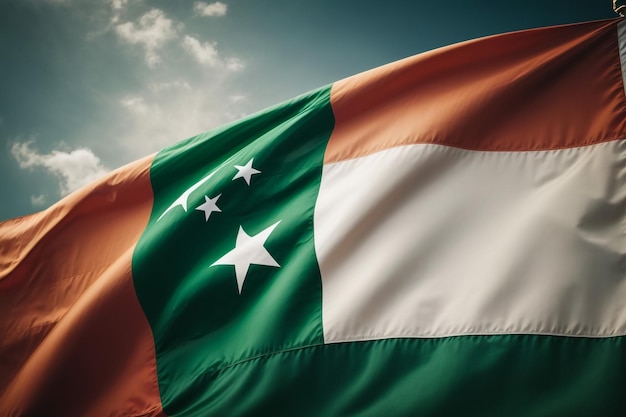 Flaga Pakistanu PK 3d rendering