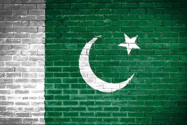 Flaga Pakistanu tekstura tło ściany