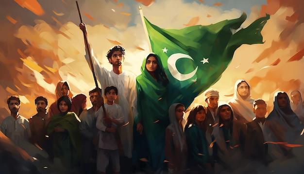 Flaga Pakistanu w Dzień Niepodległości