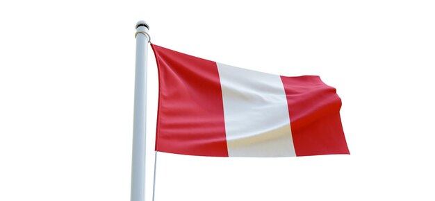 Flaga peru 3d Flaga na białym tle