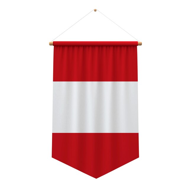 Flaga Peru Tkanina Wisząca Baner 3d Rendering