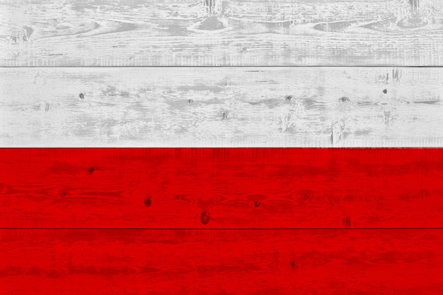 Flaga Polski Malowane Na Starej Desce
