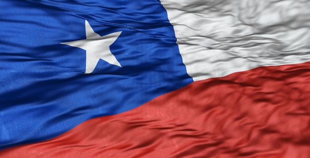 Flaga południowoamerykańska kraju Chile jest pofalowana