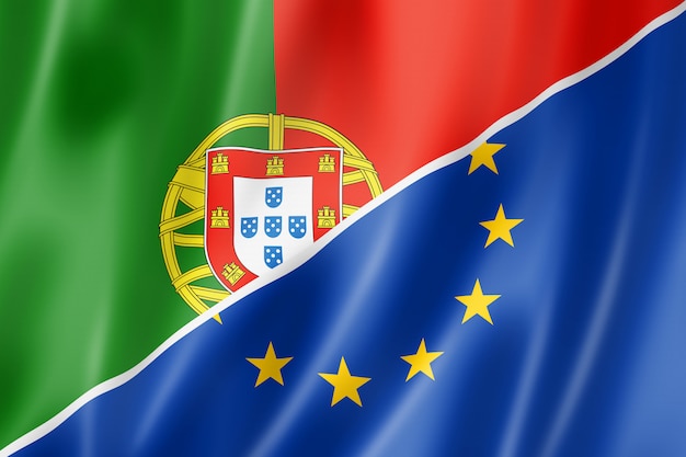 Flaga Portugalii i Europy