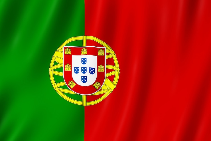 Zdjęcie flaga portugalii na wietrze.