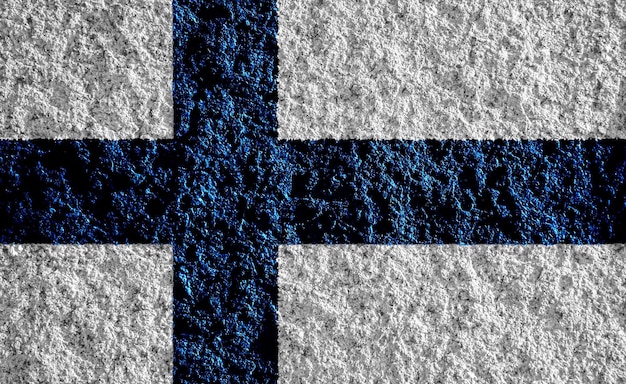 Zdjęcie flaga republiki finlandii na teksturowanym tle koncepcyjny kolaż