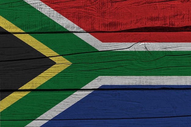 Flaga Republiki Południowej Afryki, malowane na starej desce