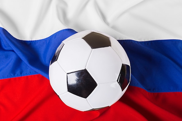 Flaga Rosji Z Piłką Nożną