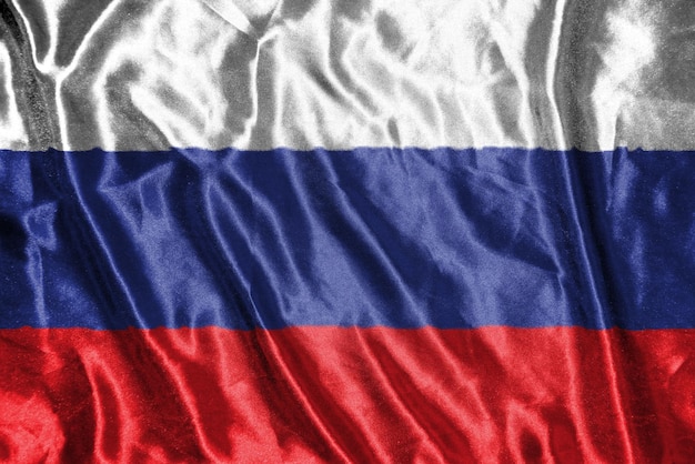 Flaga Rosji z tkaniny Satynowa flaga macha tekstura tkaniny flagi