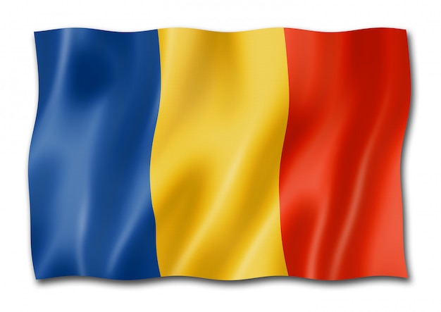 Flaga Rumunii na białym tle