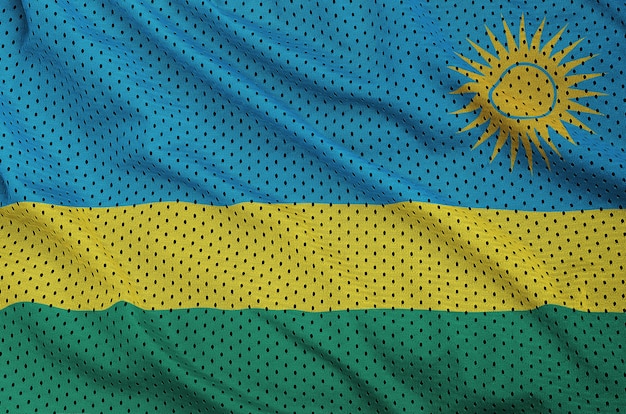 Flaga Rwandy nadrukowana na nylonowej siatce odzieży sportowej z poliestru