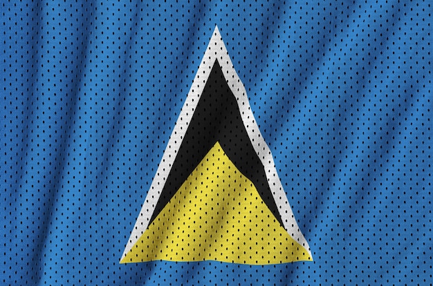 Flaga Saint Lucia Nadrukowana Na Nylonowej Siatce Odzieży Sportowej Z Nylonu Poliestrowego